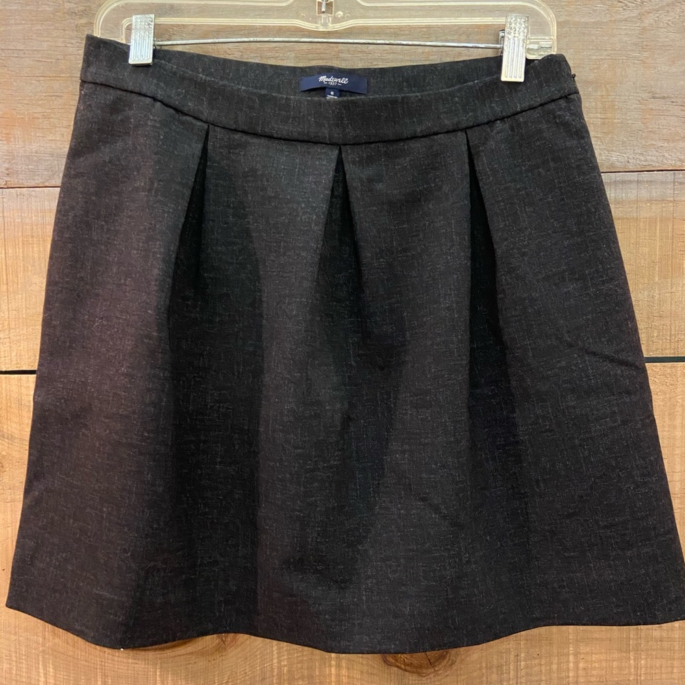 Madewell Gray Pleated Mini Skirt